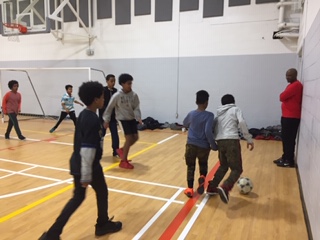 Winter indoor soccer